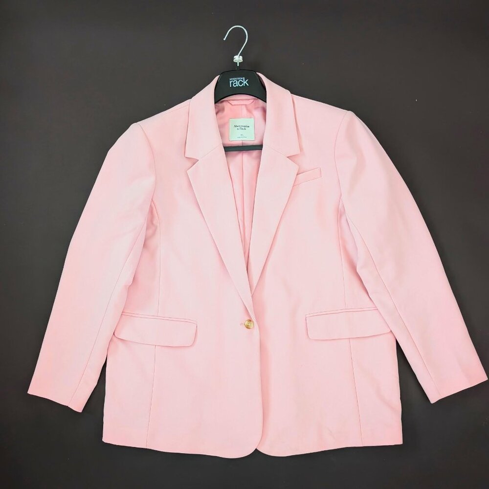 WOMENS ABERCROMBIE & FITCH SINGLE BUTTON BLAZER - PINK - XL